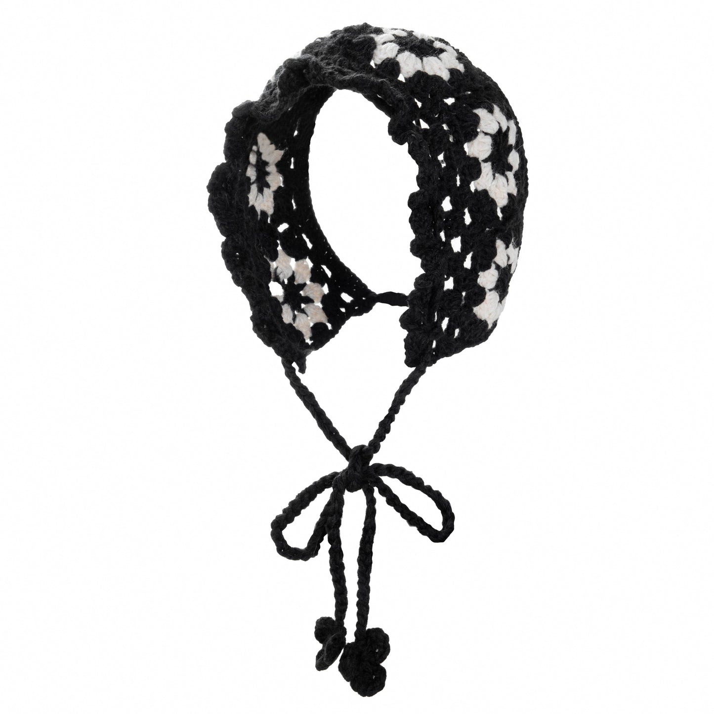 Floral Lace Black Headscarf