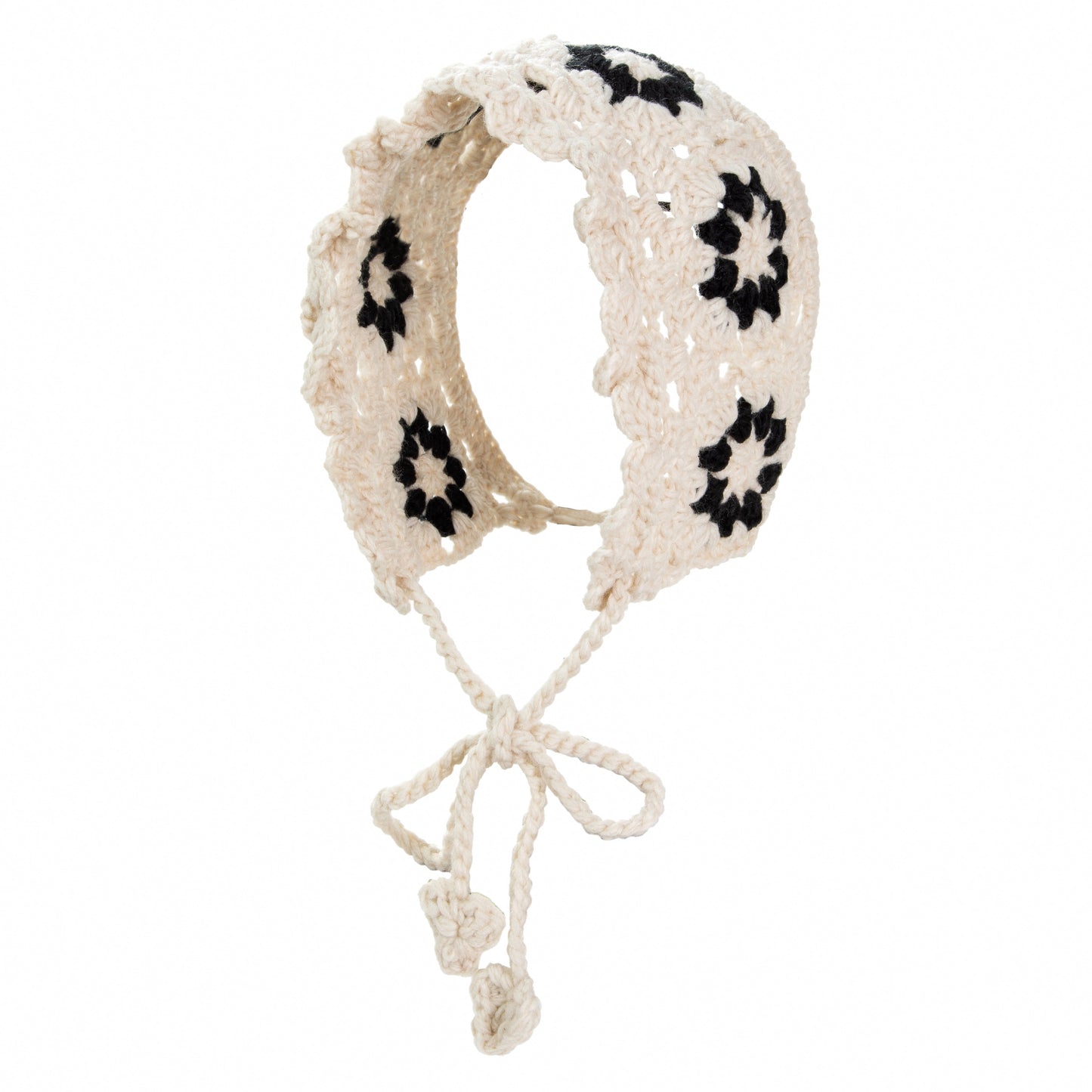 Floral Lace White Headscarf