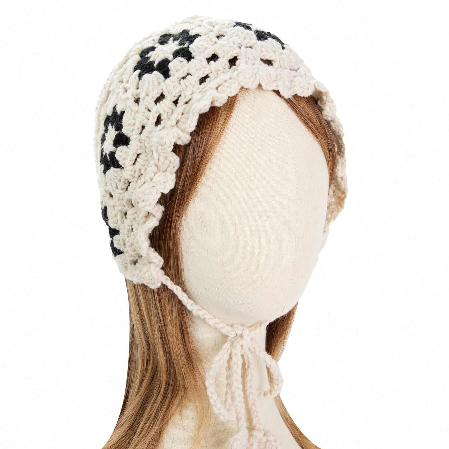 Floral Lace White Headscarf