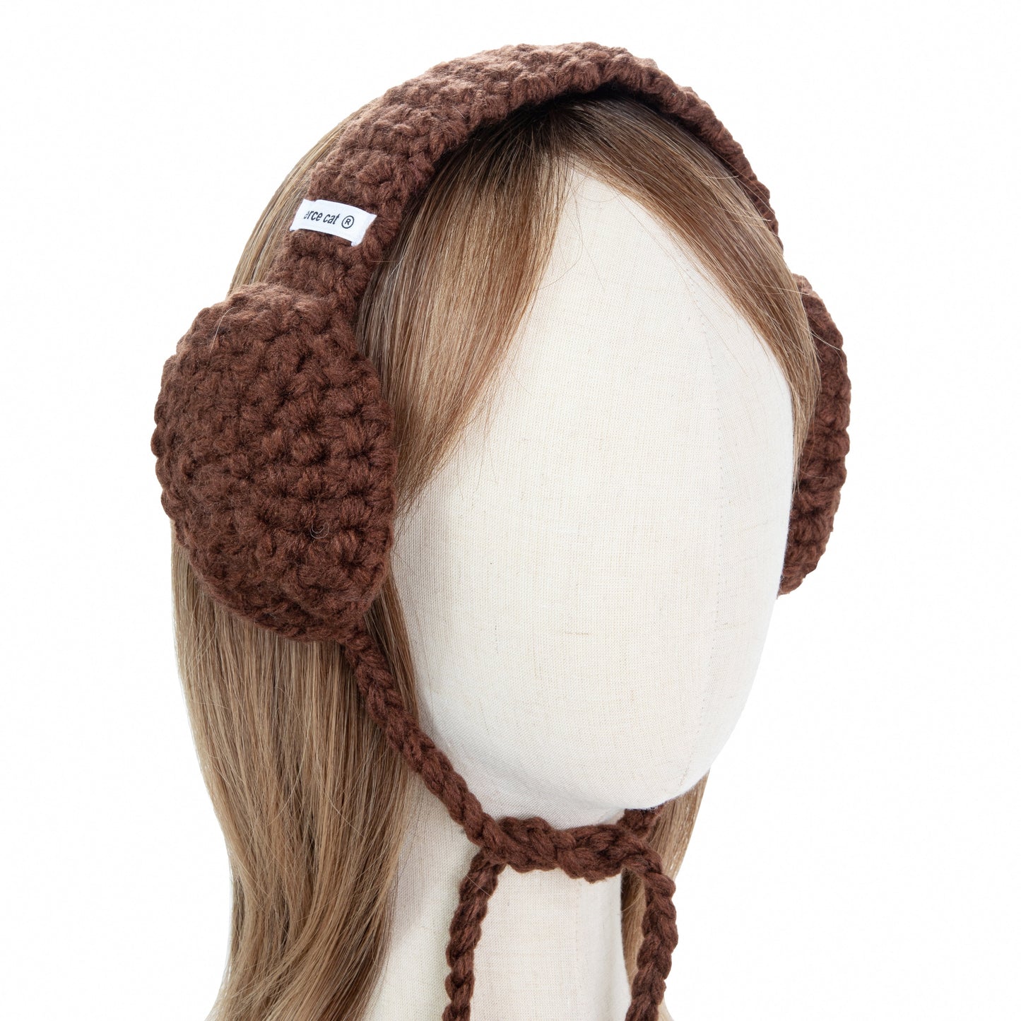 Brown Earmuffs with Tie