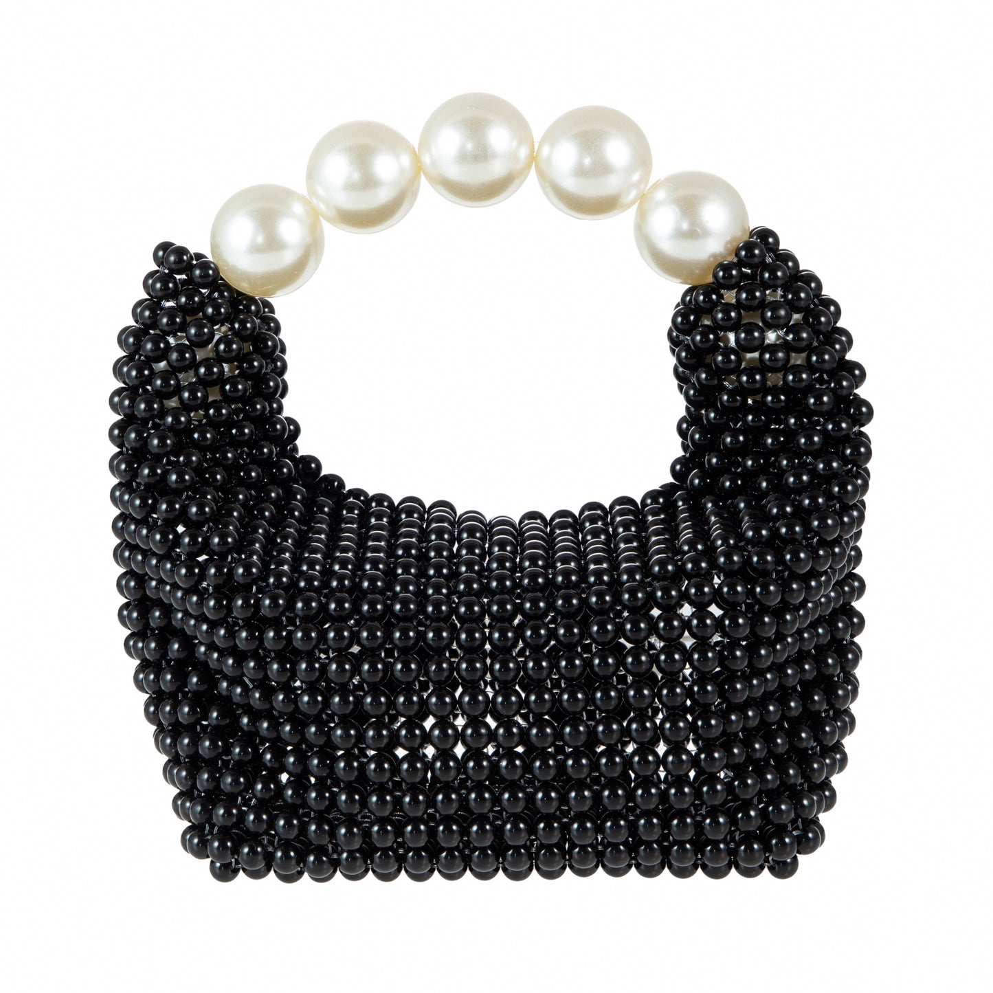 Pearl Handle Black Clutch