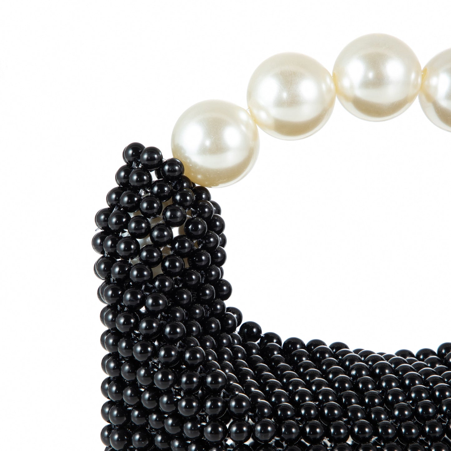 Pearl Handle Black Clutch