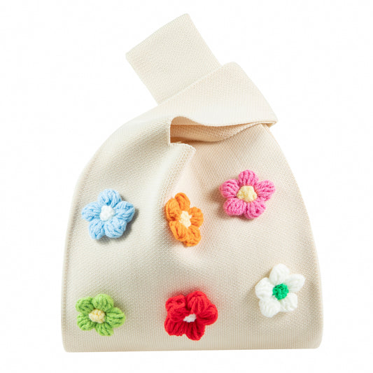 Knit Flower Tote