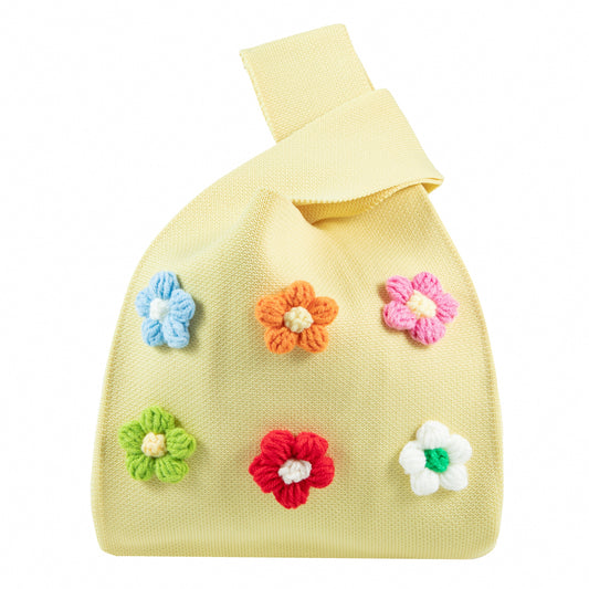 Knit Flower Tote