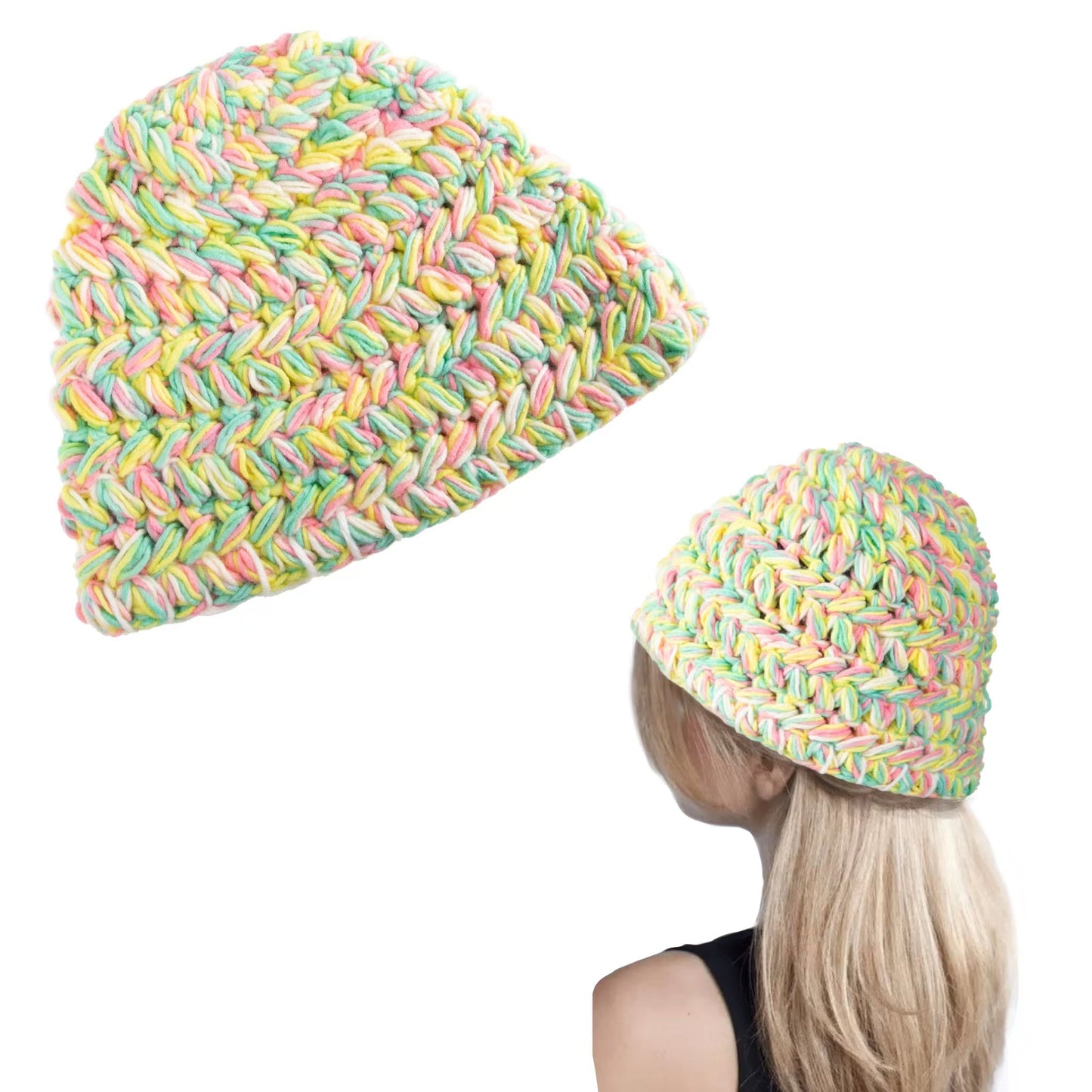 Thick Crochet Hat Yellow