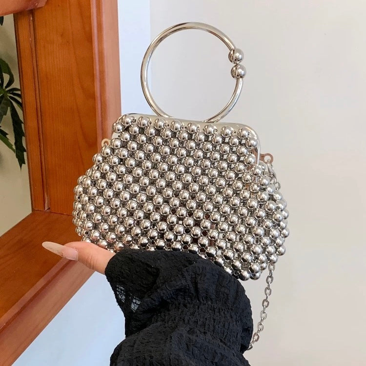 メタリックウォレット シルバークラッチ