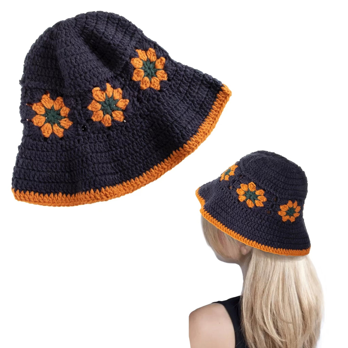 Crochet Hat Dark Blue