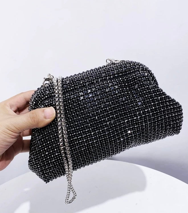 Rhinestone Black Shoulder Bag