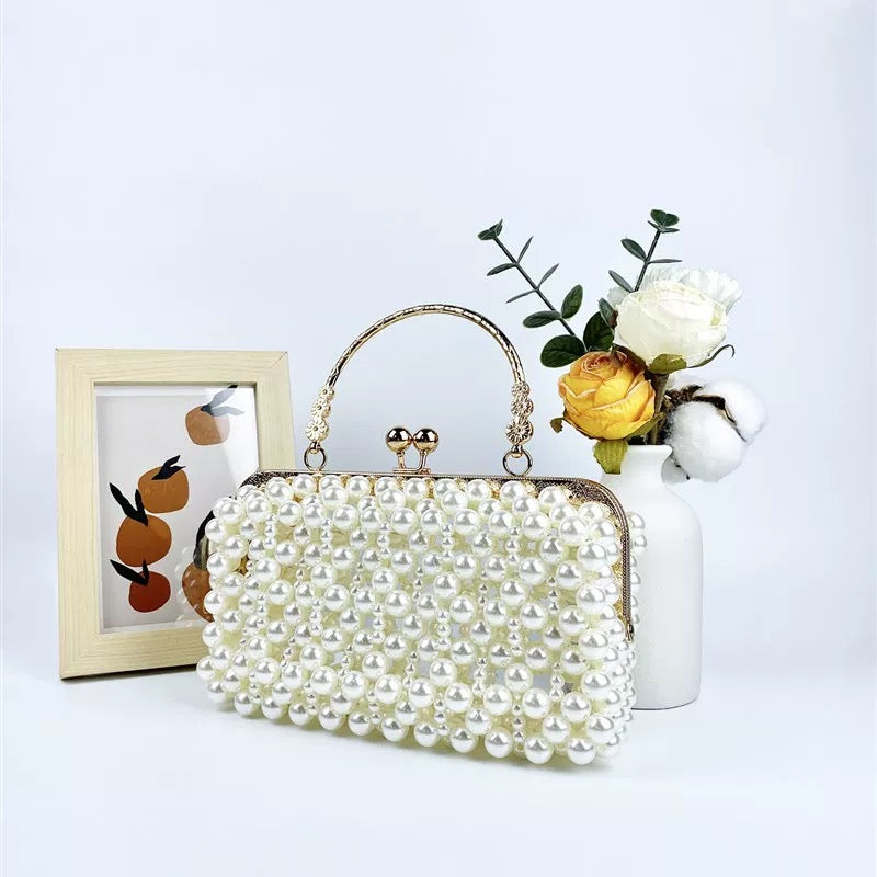 ロングパールウォレットハンドヘルドクラッチ