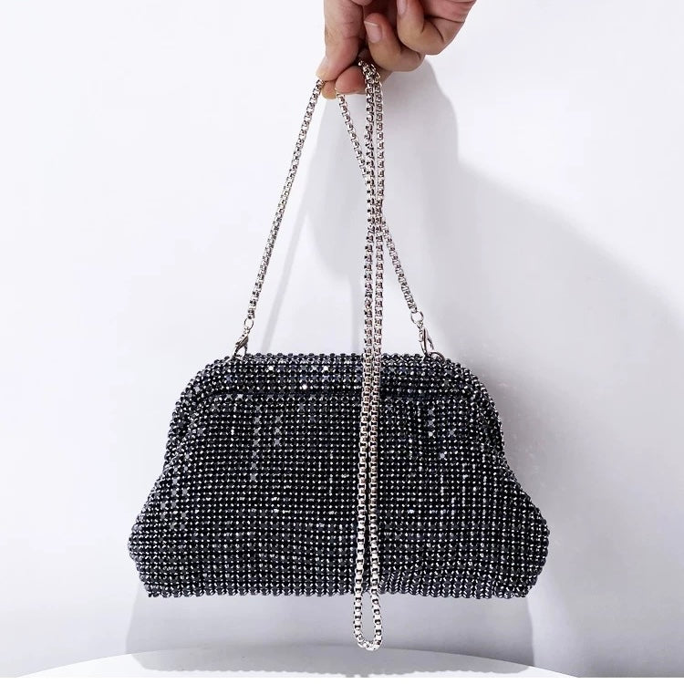 Rhinestone Black Shoulder Bag