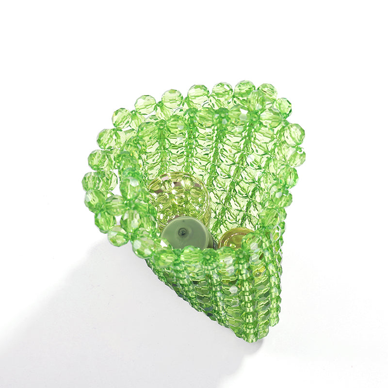 Transparent Acrylic Green Clutch