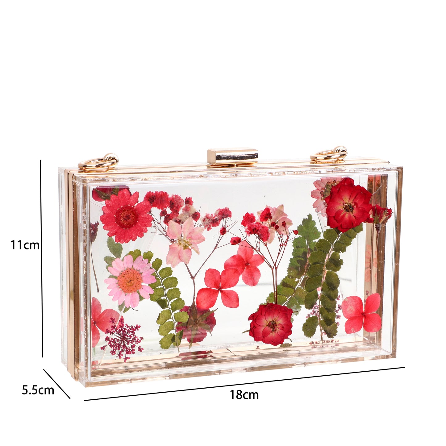 Rose Inlay Acrylic Clutch