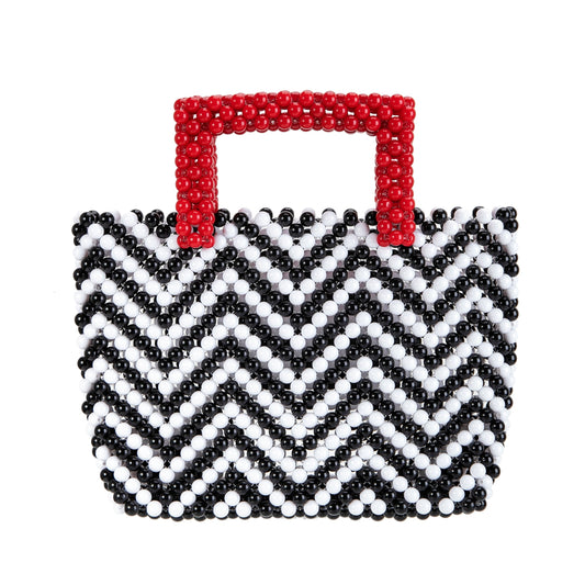 Red Handle Stripes Tote