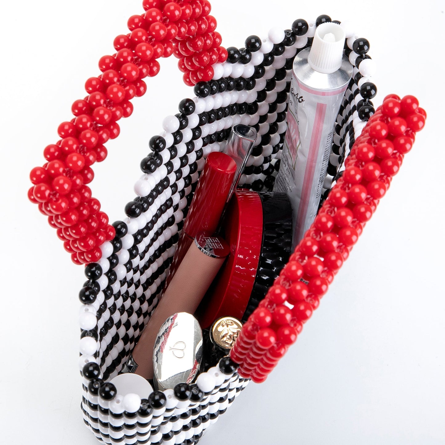 Red Handle Stripes Tote