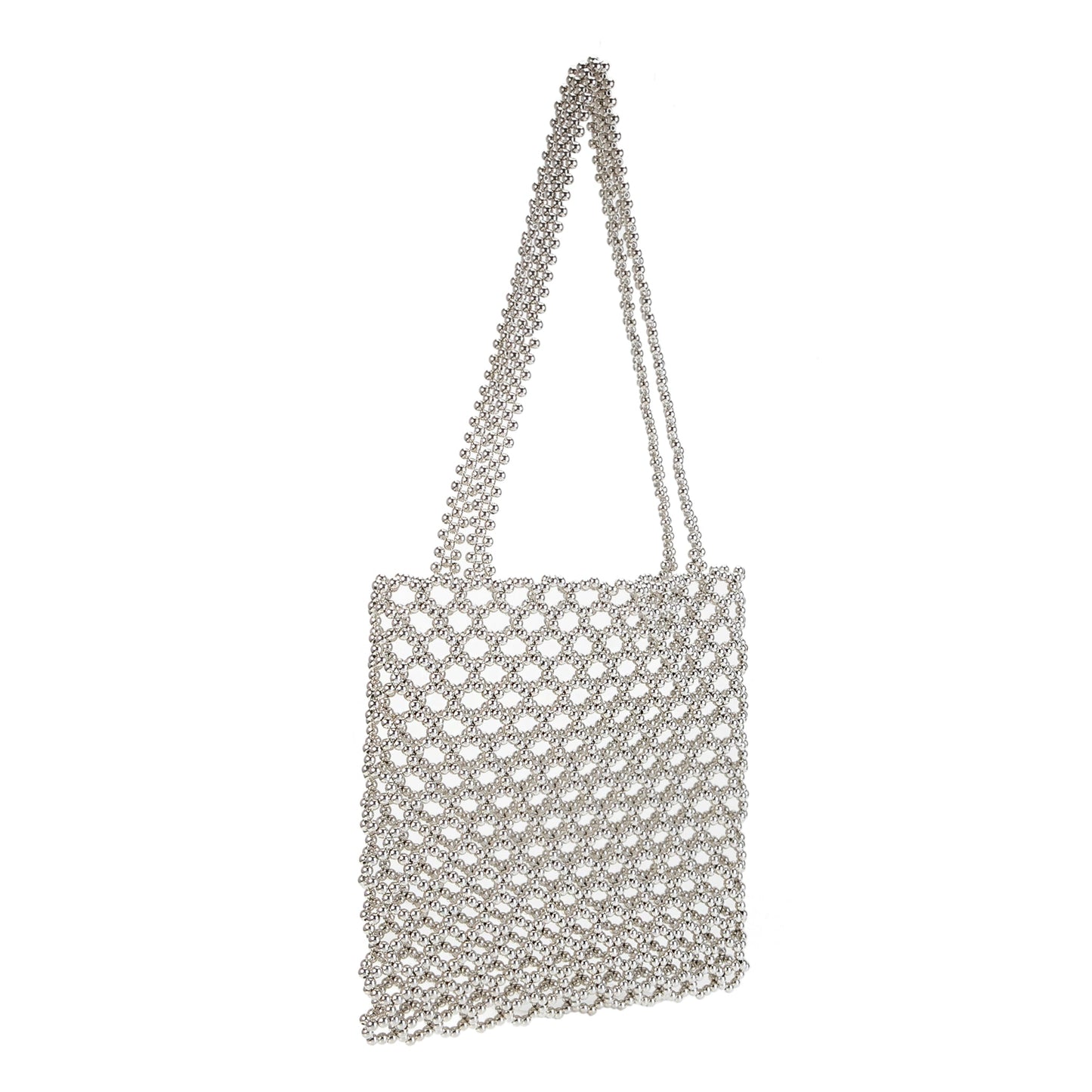 Silver Beads Shoulder Tote