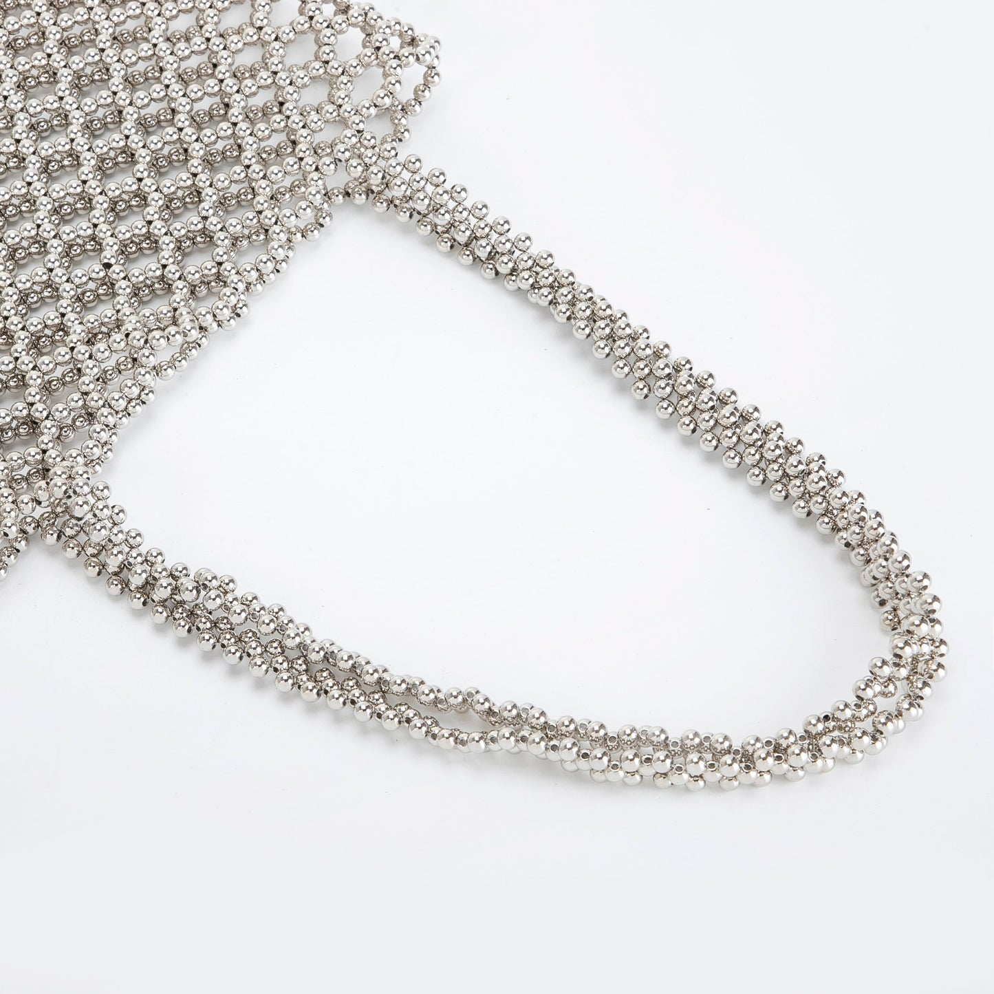 Silver Beads Shoulder Tote