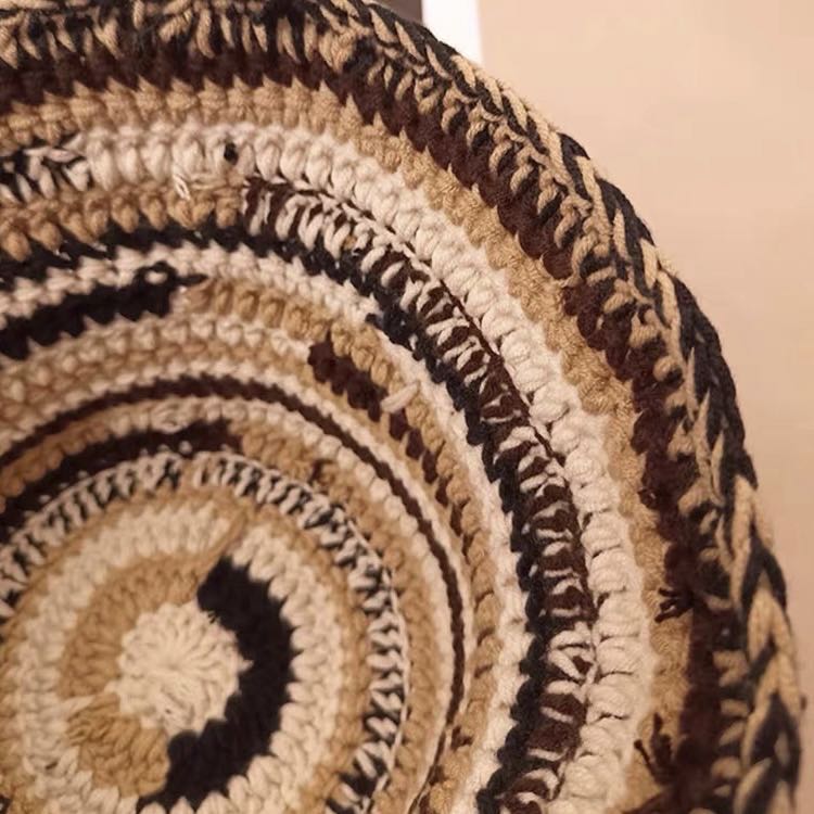 Khaki Mosaic Knitted Hat