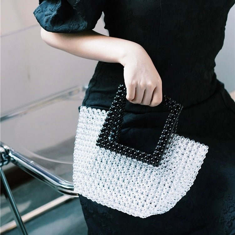 Black&White Beaded Tote