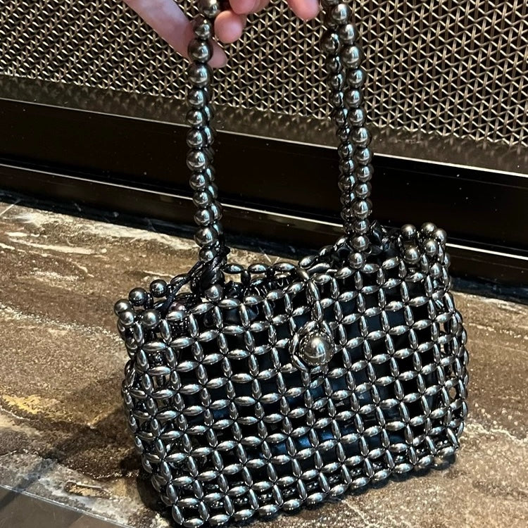 Metallic Gunmetal Underarm Purse
