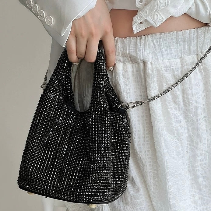 Rhinestone Gradient Gunmetal Tote