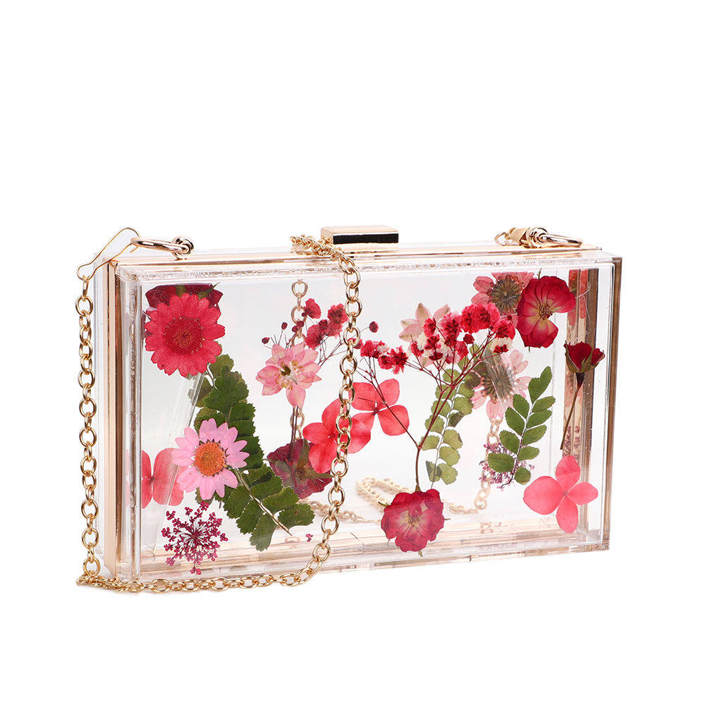 Rose Inlay Acrylic Clutch