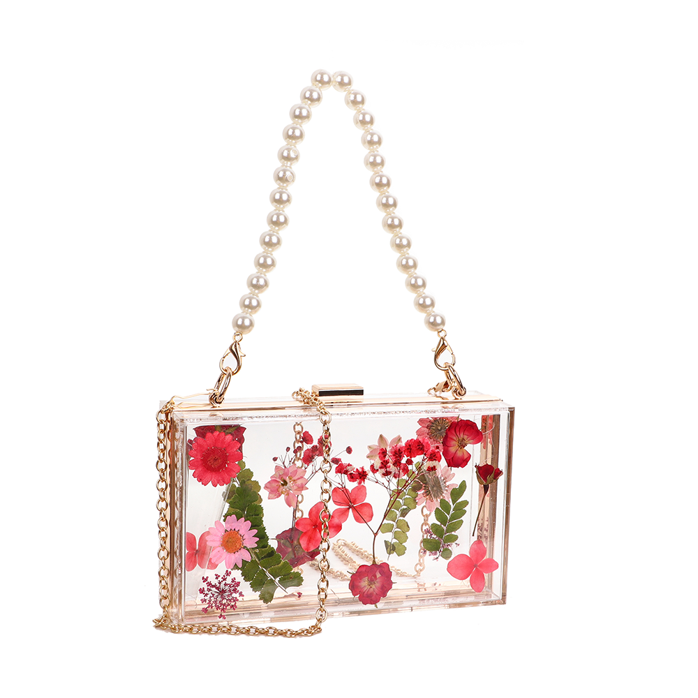 Rose Inlay Acrylic Clutch