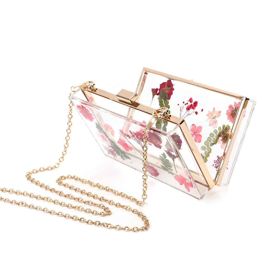 Rose Inlay Acrylic Clutch