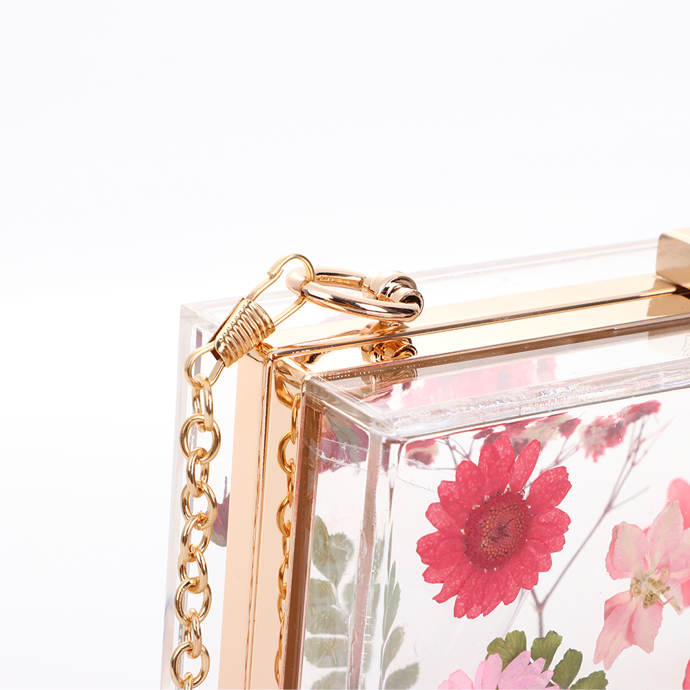 Rose Inlay Acrylic Clutch