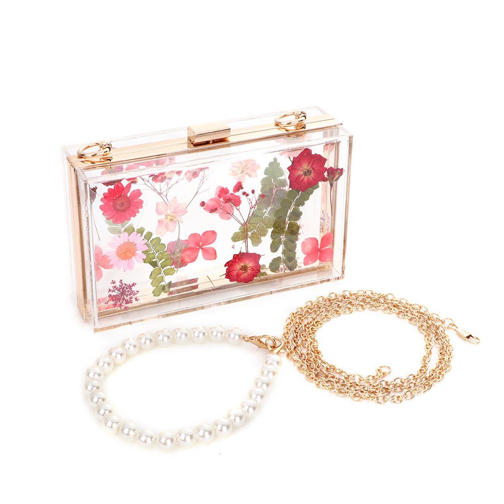 Rose Inlay Acrylic Clutch