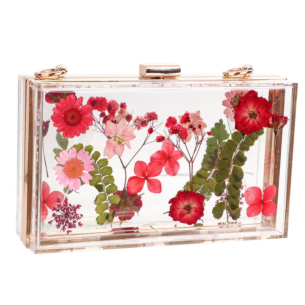 Rose Inlay Acrylic Clutch